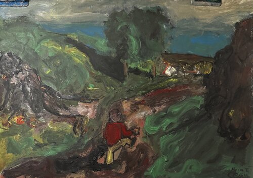 Marcheur by Aimé Cesanges, 회화 for Sale on Singulart