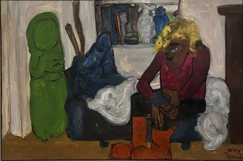 Autoportrait dans le salon de l’atelier von Aimé Cesanges, Malerei kaufen auf Singulart