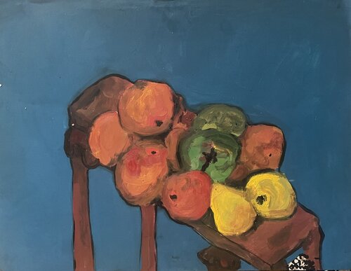 Nature morte au plateau en argent . di Aimé Cesanges, Pittura in vendita su Singulart
