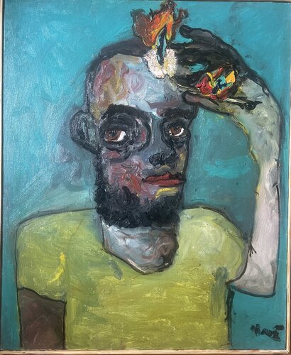 Autoportrait à la marguerite brûlante par Aimé Cesanges, Peinture en vente sur Singulart