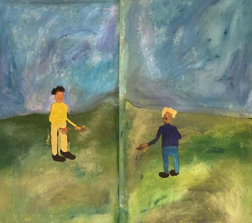 Une rencontre von Aimé Cesanges, Malerei kaufen auf Singulart