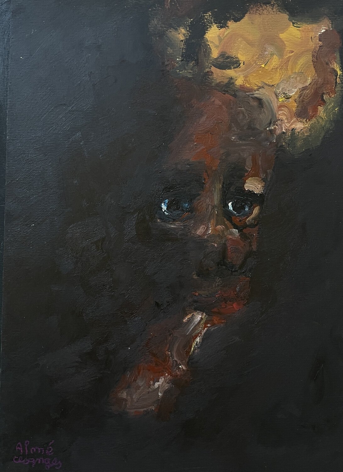 Portrait au clair obscur Aimé Cesanges