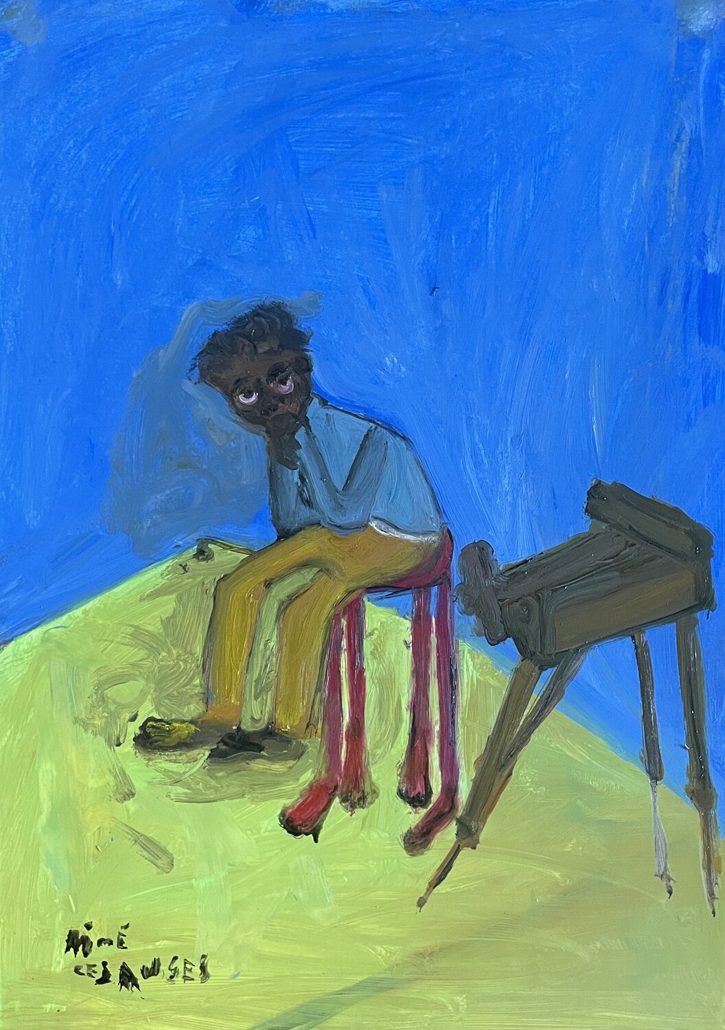 Autoportrait au chevalet Aimé Cesanges