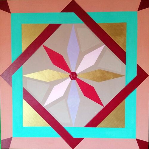 Rosa dei venti in Quadrati di Dino Puglisi, Pittura in vendita su Singulart