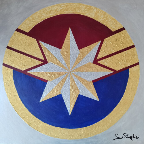Rosa dei venti "Captain Marvel" di Dino Puglisi, Pittura in vendita su Singulart