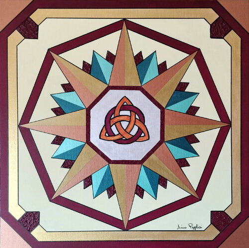 Rosa dei venti "Triquetra Celtica" di Dino Puglisi, Pittura in vendita su Singulart