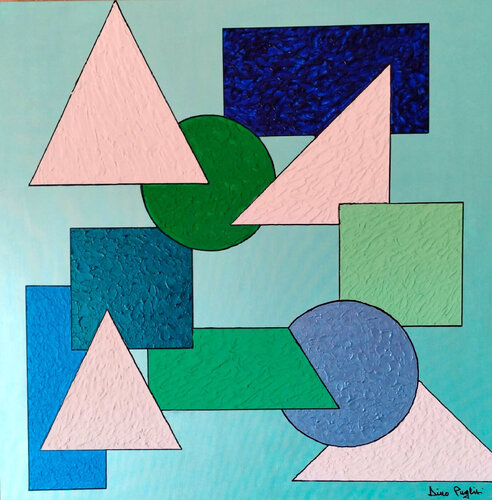 Composizione geometrica by Dino Puglisi, 油畫 for Sale on Singulart