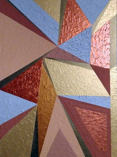 Astratto geometrico metallizzato by Dino Puglisi, 油畫 for Sale on Singulart