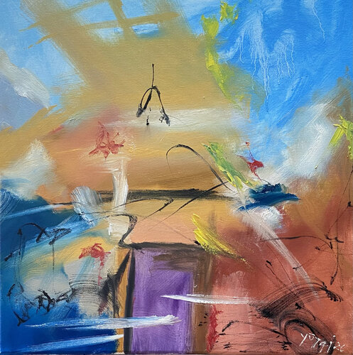 Purple door by YŪREI, Painting for Sale on Singulart