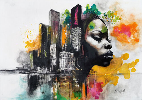 La metamorfosi urbana von simone ibba, Malerei kaufen auf Singulart