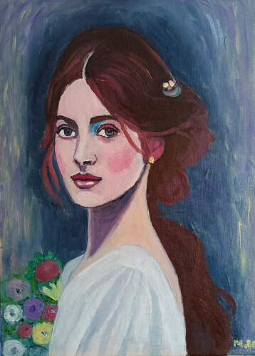Romantic girl von Marit Refsnes, Malerei kaufen auf Singulart
