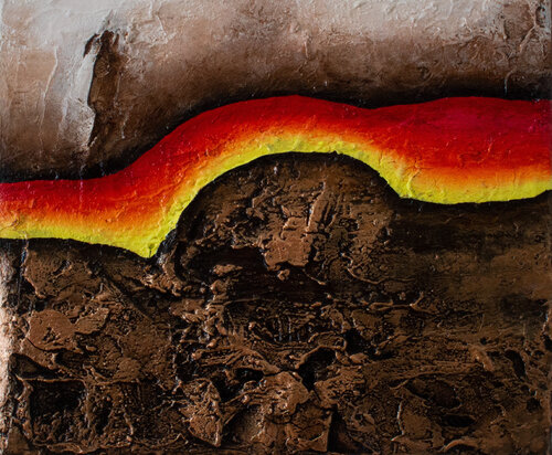 Magma 2 – Abstrakte Acrylmalerei mit intensiven Farben Fortuna Per