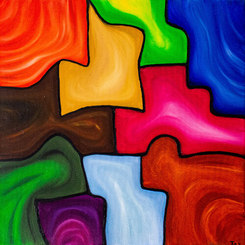 Puzzle der Emotionen van Fortuna Per, Schilderij te koop op Singulart