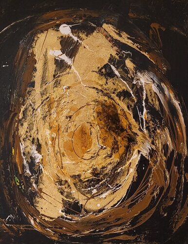 gold & black di Manuela Eibensteiner, Pittura in vendita su Singulart