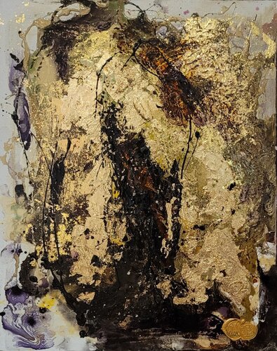gold & black by Manuela Eibensteiner, 油畫 for Sale on Singulart