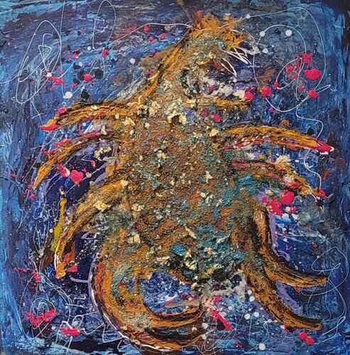 Wasserwelten - Goldwesen by Manuela Eibensteiner, 油畫 for Sale on Singulart