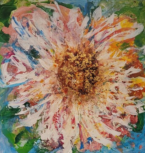 Blütenzauber im Sonnenlicht van Manuela Eibensteiner, Schilderij te koop op Singulart