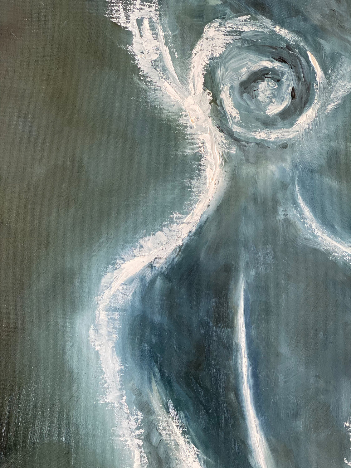 Depth of the emerald ocean by Kristina Mallen (2023) Painting Oil on