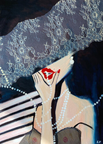 No more talking, Madame von Kristina Mallen, Malerei kaufen auf Singulart