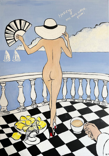Morning bliss on the Amalfi Coast di Kristina Mallen, Pittura in vendita su Singulart