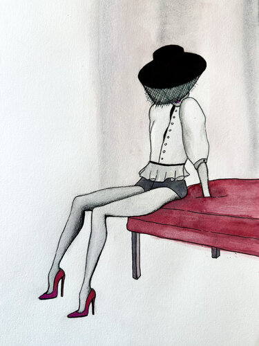 Mademoiselle Colette de Kristina Mallen, Obra en papel a la venta en Singulart