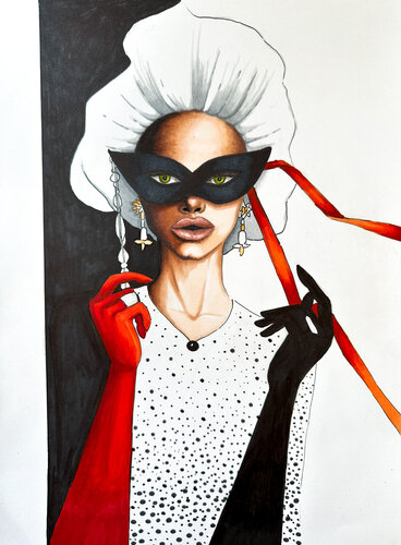 Mascarade by Kristina Mallen, Work on Paper for Sale on Singulart