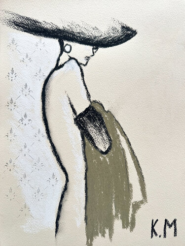 The Lady in the Wide Brim Hat de Kristina Mallen, Dibujo a la venta en Singulart