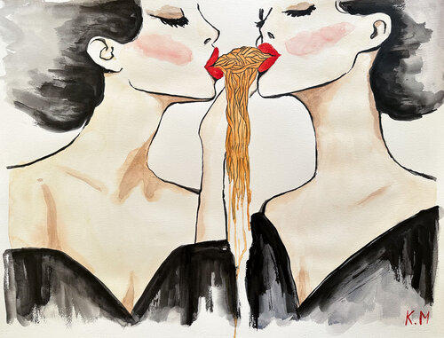 Pasta Queens von Kristina Mallen, Malerei kaufen auf Singulart