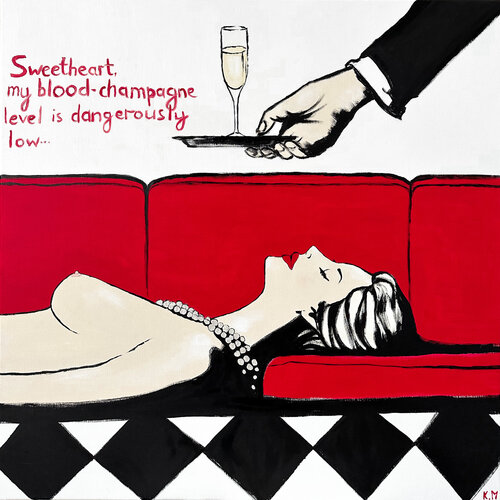 Blood - Champagne Level van Kristina Mallen, Schilderij te koop op Singulart