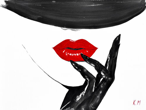 Red Temptation par Kristina Mallen, Œuvre sur papier en vente sur Singulart
