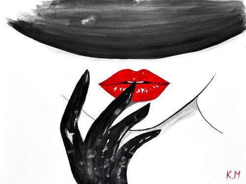 Red Mystery by Kristina Mallen, Work on Paper for Sale on Singulart