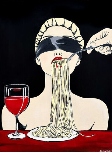 A Taste of Trust van Kristina Mallen, Schilderij te koop op Singulart