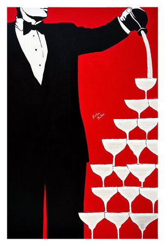 Champagne from a Gentleman (Giclée Print) von Kristina Mallen, Druck kaufen auf Singulart