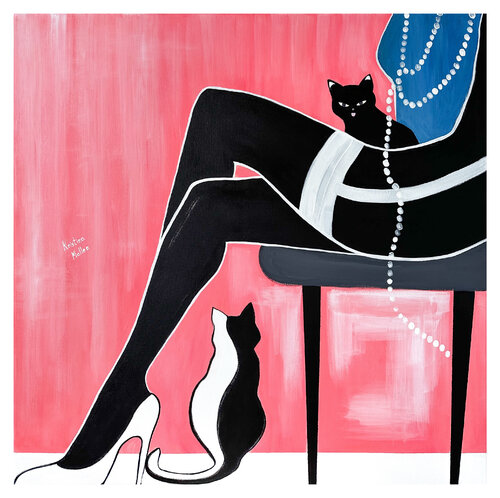 Jealous Cats (Giclée Print) Kristina Mallen