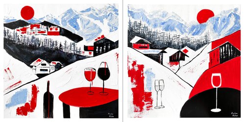Diptych: Après-Ski Delight (Giclée prints on Fine Art Paper) by Kristina Mallen, 인쇄 for Sale on Singulart