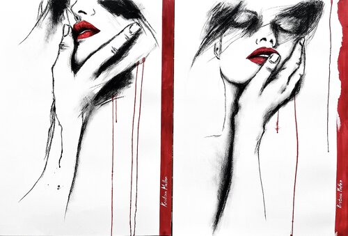 Diptych: Asking For Your Touch by Kristina Mallen, Work on Paper for Sale on Singulart