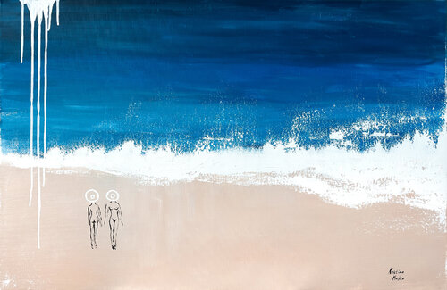 Naked Ocean  Horizon di Kristina Mallen, Pittura in vendita su Singulart