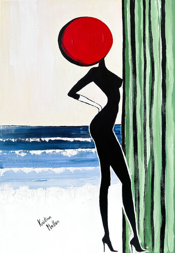 A Room with a Sea View: The Muse’s Silhouette van Kristina Mallen, Schilderij te koop op Singulart