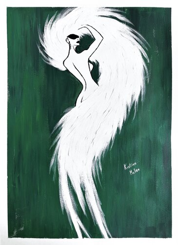 Feathered Diva by Kristina Mallen, Work on Paper for Sale on Singulart
