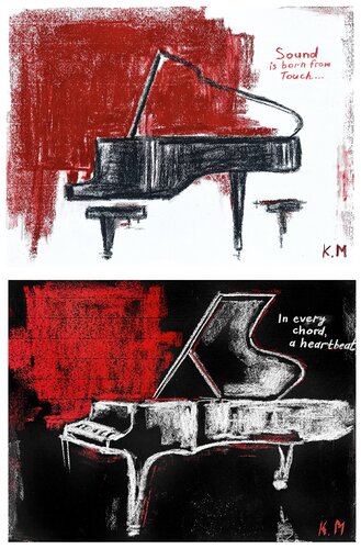 Diptych: Grand Pianos – Sounds of Chords (Giclée Prints) by Kristina Mallen, Print for Sale on Singulart