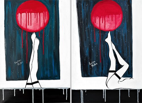 Diptych: Under The Full Moon by Kristina Mallen, Painting for Sale on Singulart