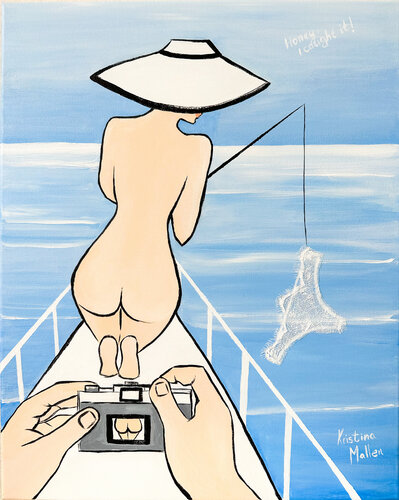 Catch of the Day par Kristina Mallen, Peinture en vente sur Singulart