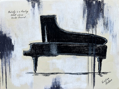 Grand Piano: Melody is a feeling that chose to be heard par Kristina Mallen, Dessin en vente sur Singulart