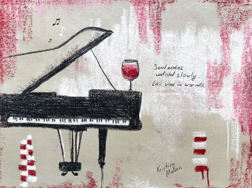 Soul Notes Unfold Slowly Like Wine in Warmth by Kristina Mallen, 소묘 for Sale on Singulart