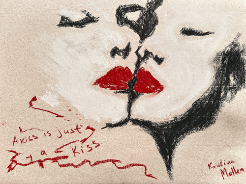 A Kiss is Just a Kiss von Kristina Mallen, Zeichnungen kaufen auf Singulart