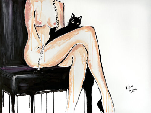 Jealous Cat  (Giclée Print) di Kristina Mallen, Stampa in vendita su Singulart