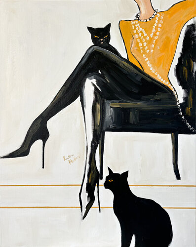 Jealous Cats II (Giclée Print) par Kristina Mallen, Édition en vente sur Singulart