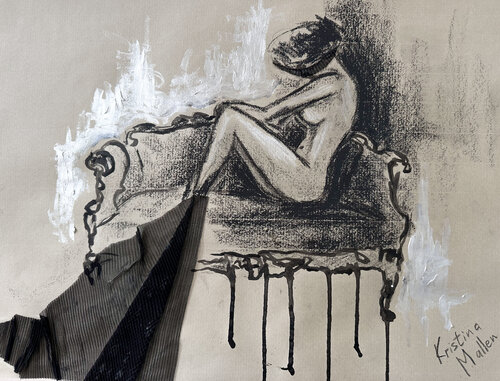 Nude and Fragile par Kristina Mallen, Œuvre sur papier en vente sur Singulart