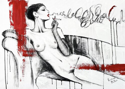 Madame Fume Après L’amour (Giclée Print) van Kristina Mallen, Afdruk te koop op Singulart