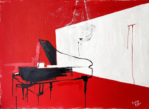 Red Strain in Silence by Kristina Mallen, Painting for Sale on Singulart